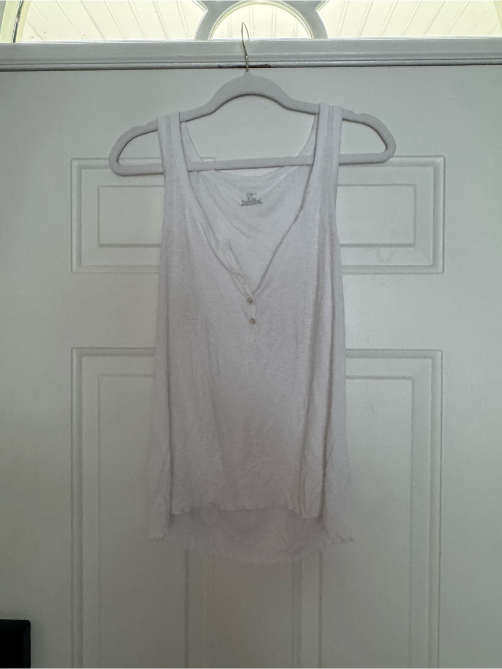 aerie White Scoop Henley Tank Top